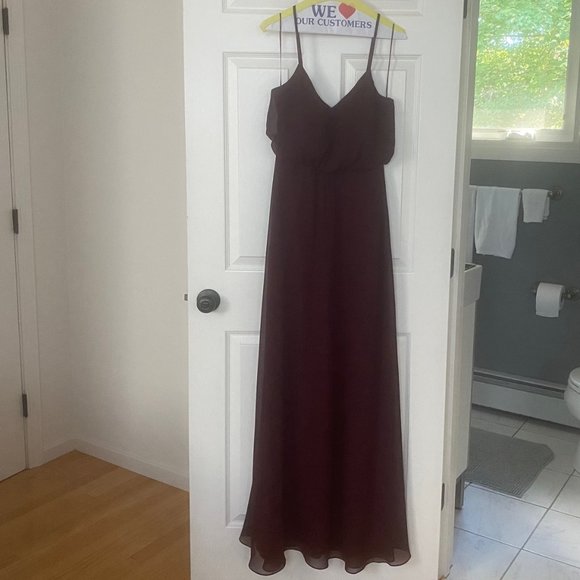 Cabernet Birdy Grey Gwennie Chiffon Bridesmaid Dress - Picture 3 of 7